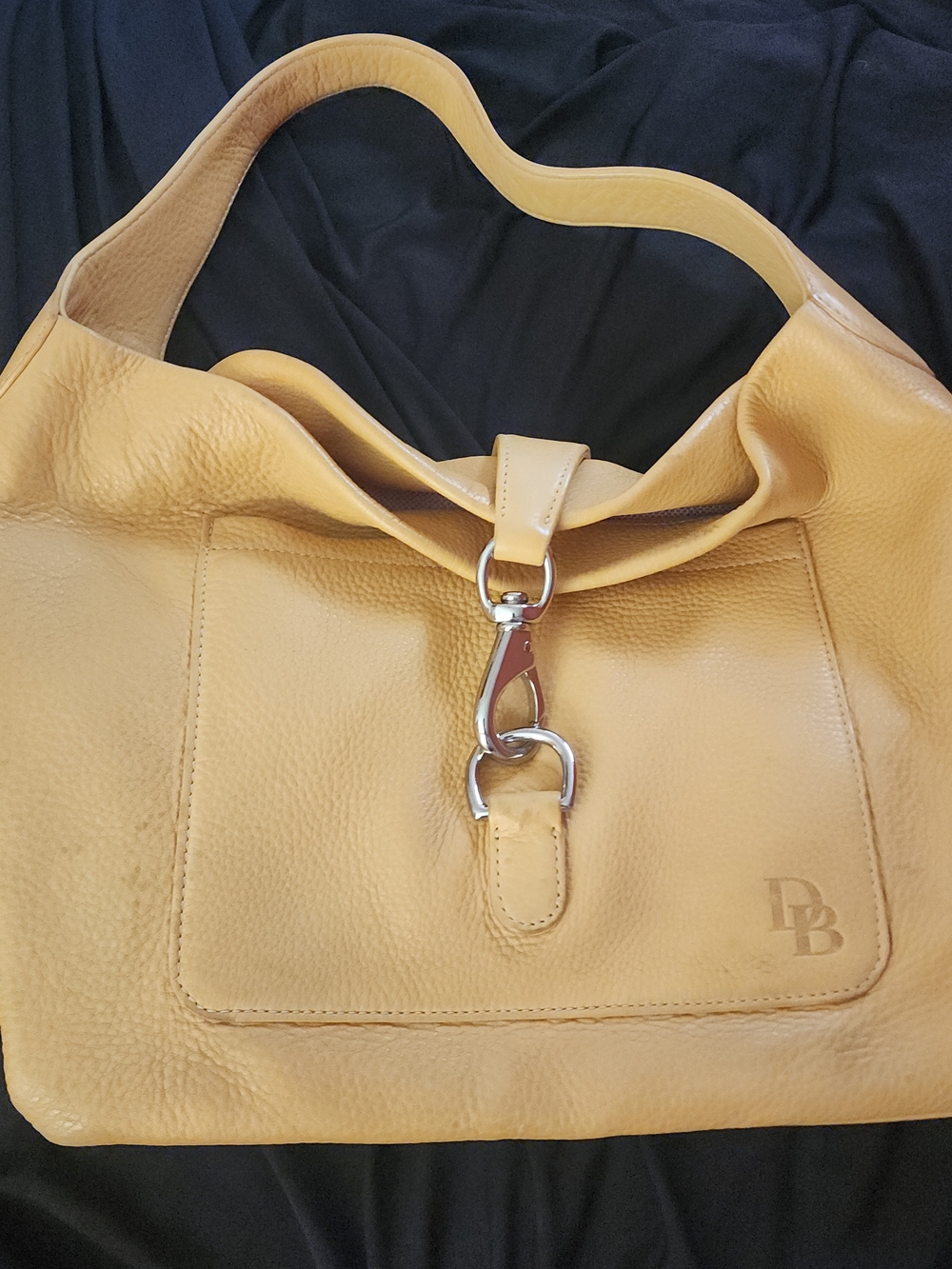 Dooney & Bourke Leather Shoulder Bag in Mustard Yellow